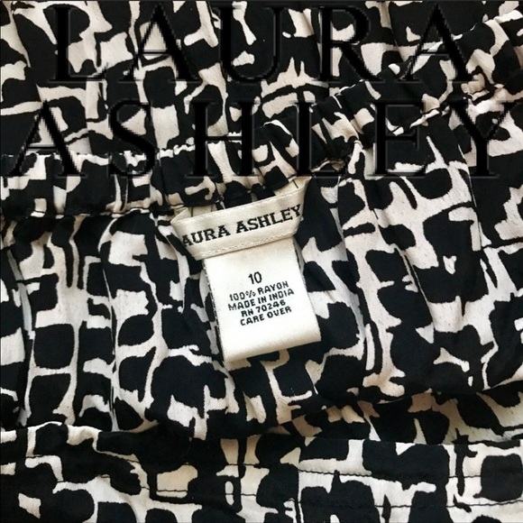 Laura Ashley | Black and Off-White A-Line Skirt - Picture 2 of 3